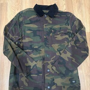 Vans Men's Green and Brown Camouflage Field Jacket